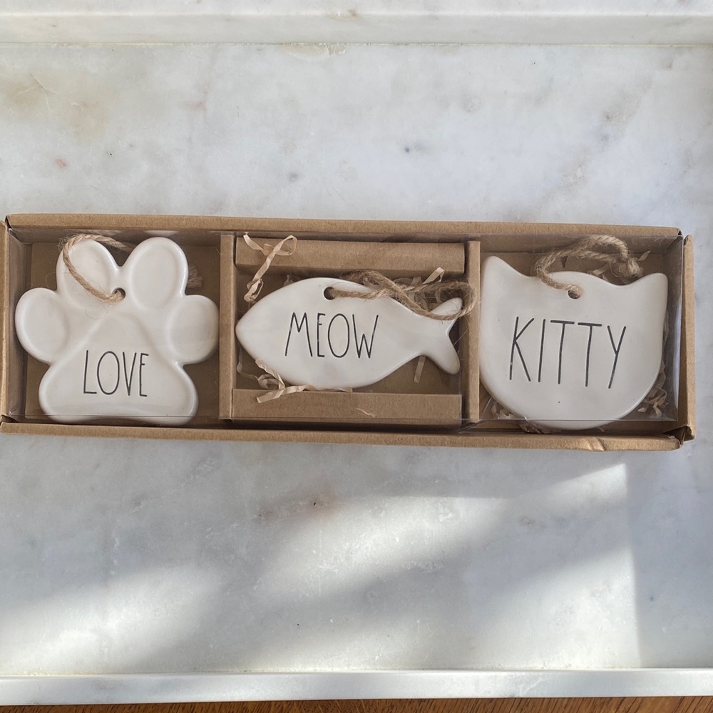 Rae Dunn White Ceramic Pet Ornaments